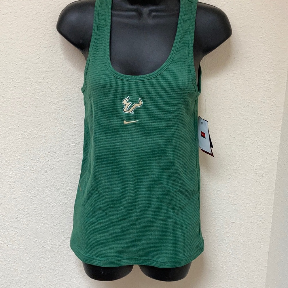 Women’s green waffle tank top USF Bulls
